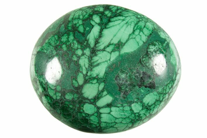 Polished Banded Malachite Palm Stone - DR Congo #321196